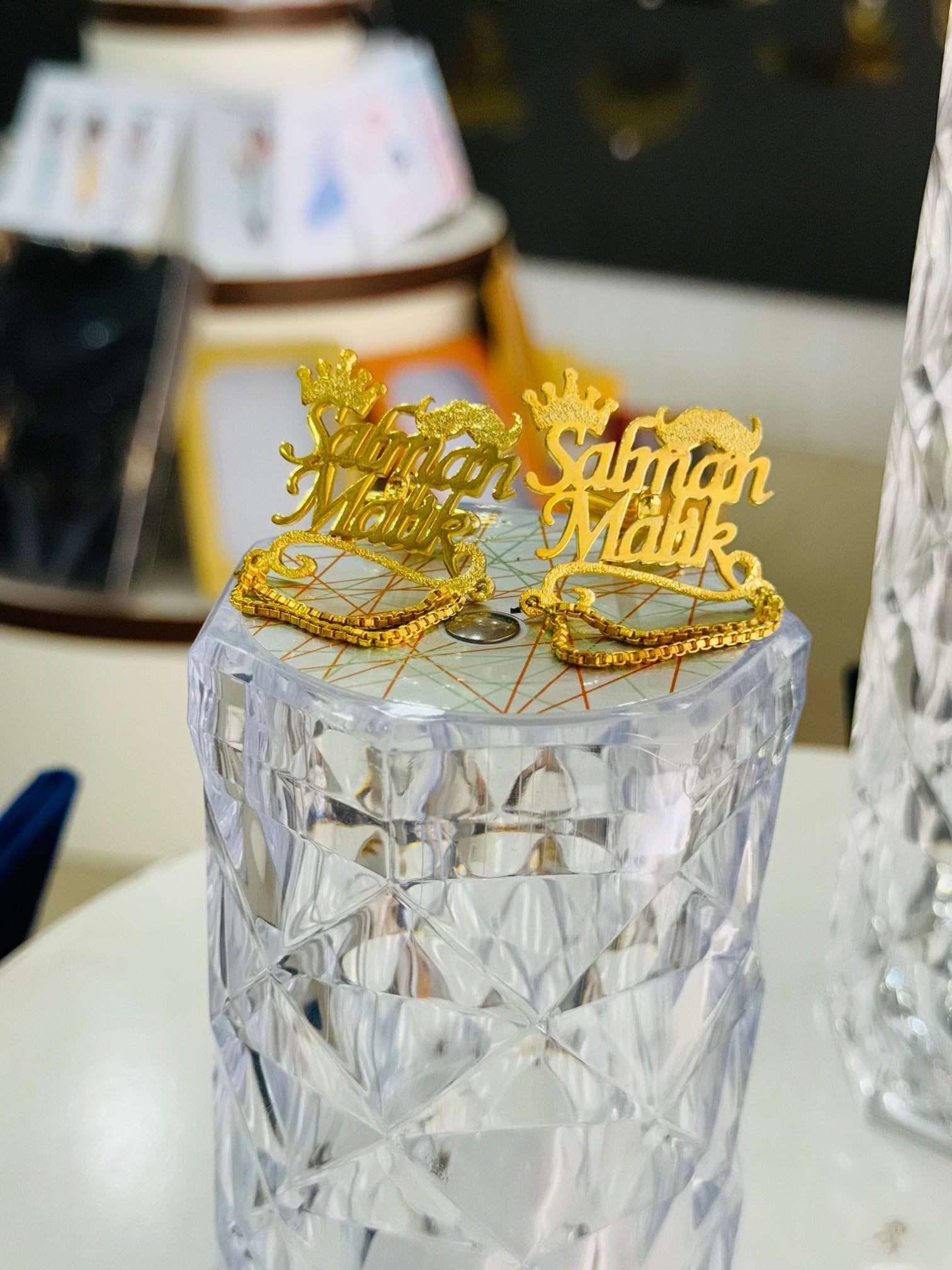 Customize Name Cufflink with Chain