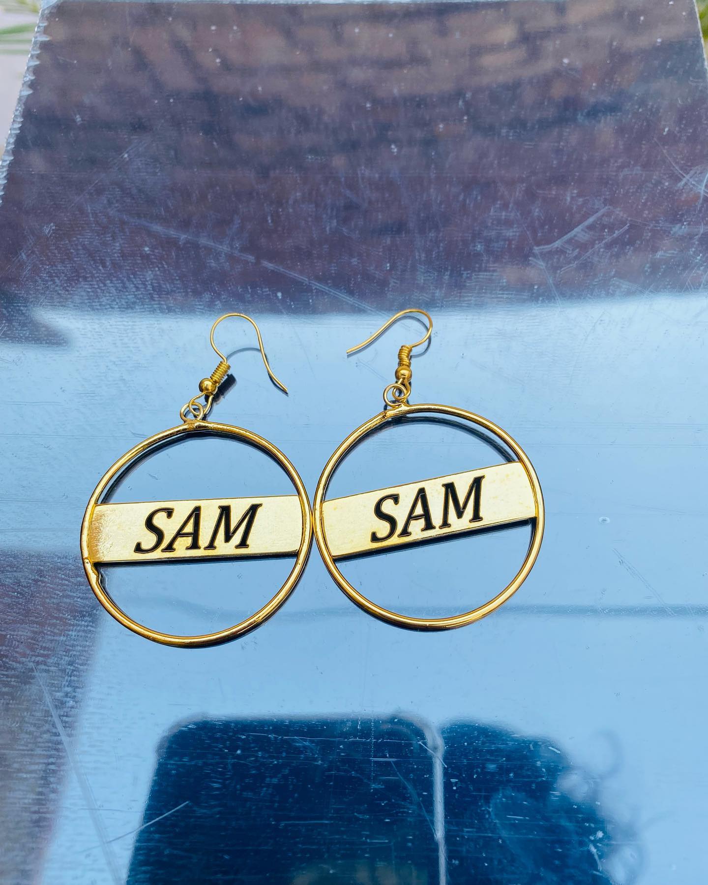 Customized / Personalized Name Earring In Circle Design