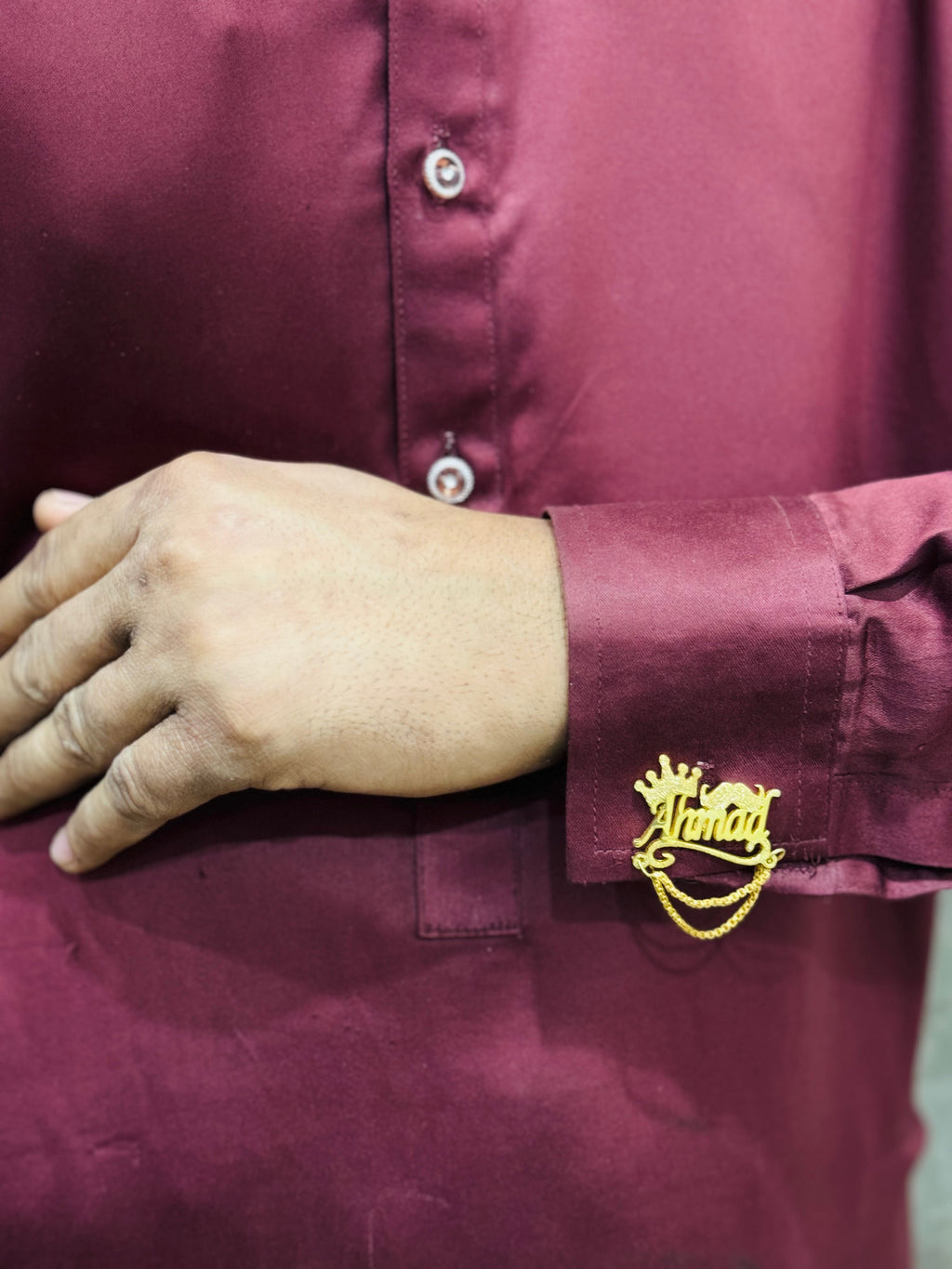 Customize Name Cufflink with Chain