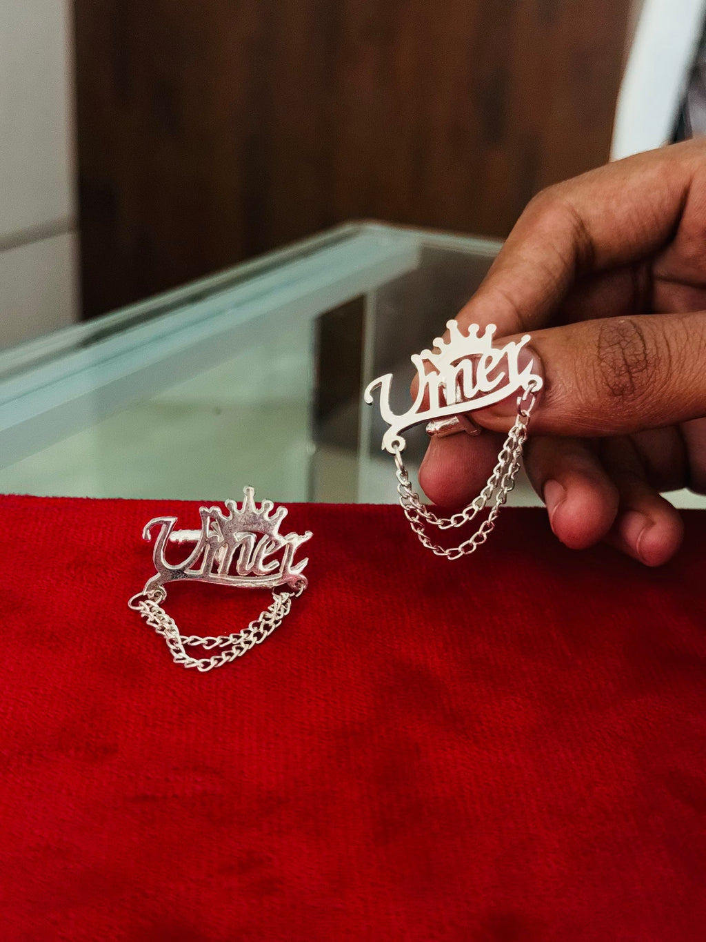 Customize Name Cufflink with Chain