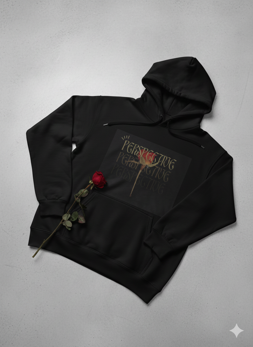Hoodie 047 - Noir Rose "Perspective"