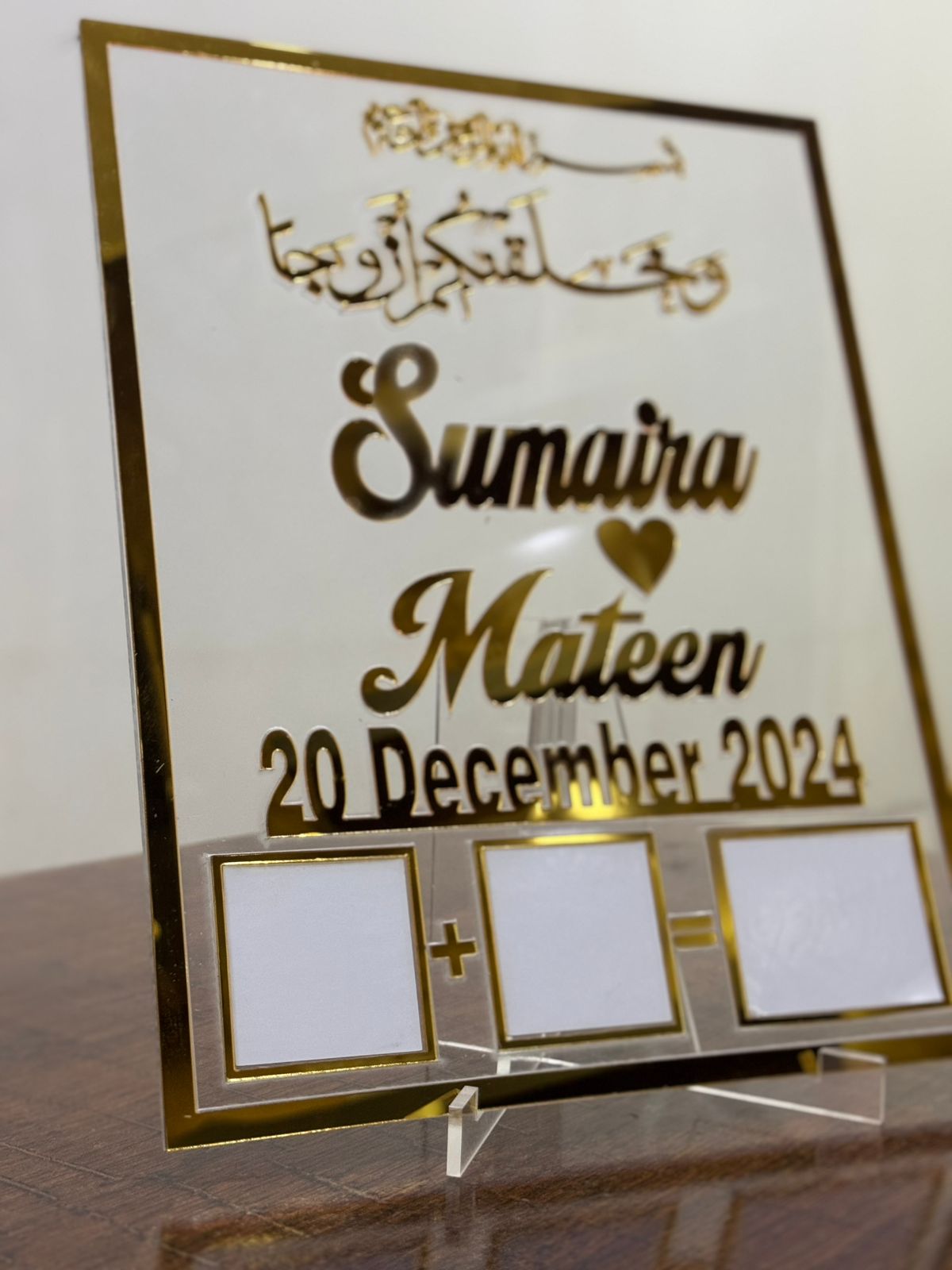 Nikah Thumb Board – Personalized for Wedding Square
