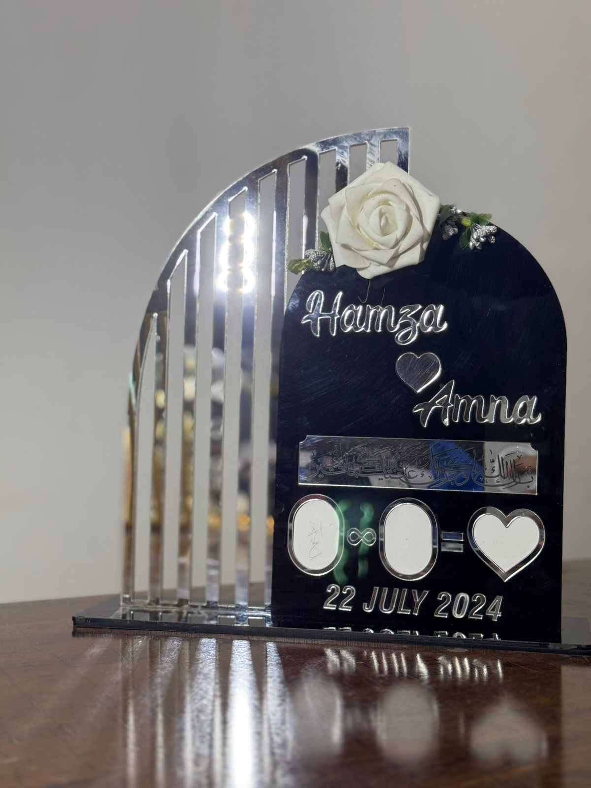 Nikah Thumb Board – Personalized for Wedding with Stand