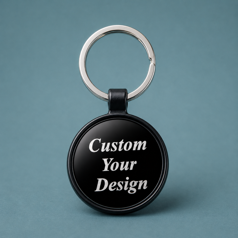 Custom Round Business Logo Metal Keychain