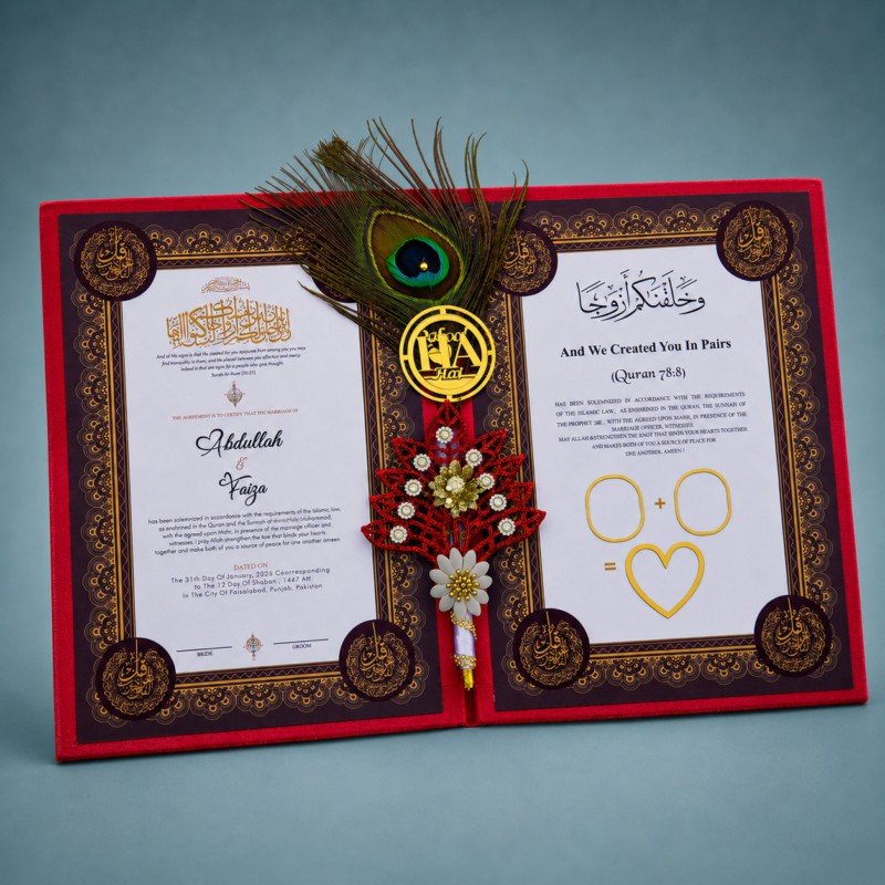Luxury Red Velvet Nikah Set