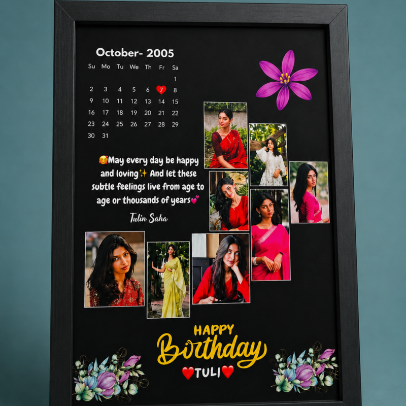 Beautiful Customized Frame for Birthday – Birthday Gift – Photo Frame