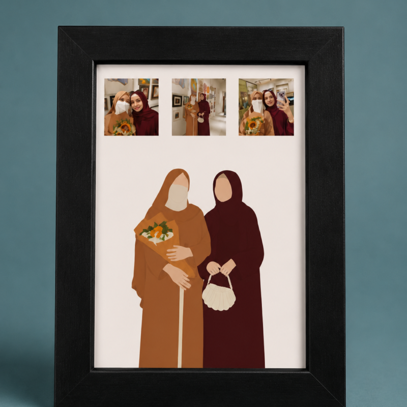 Illustration with Pictures on Top Frame